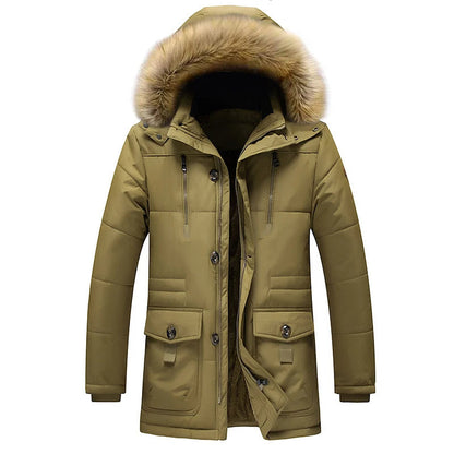 Men's Elegant Parkas Jacket with Long Sleeve