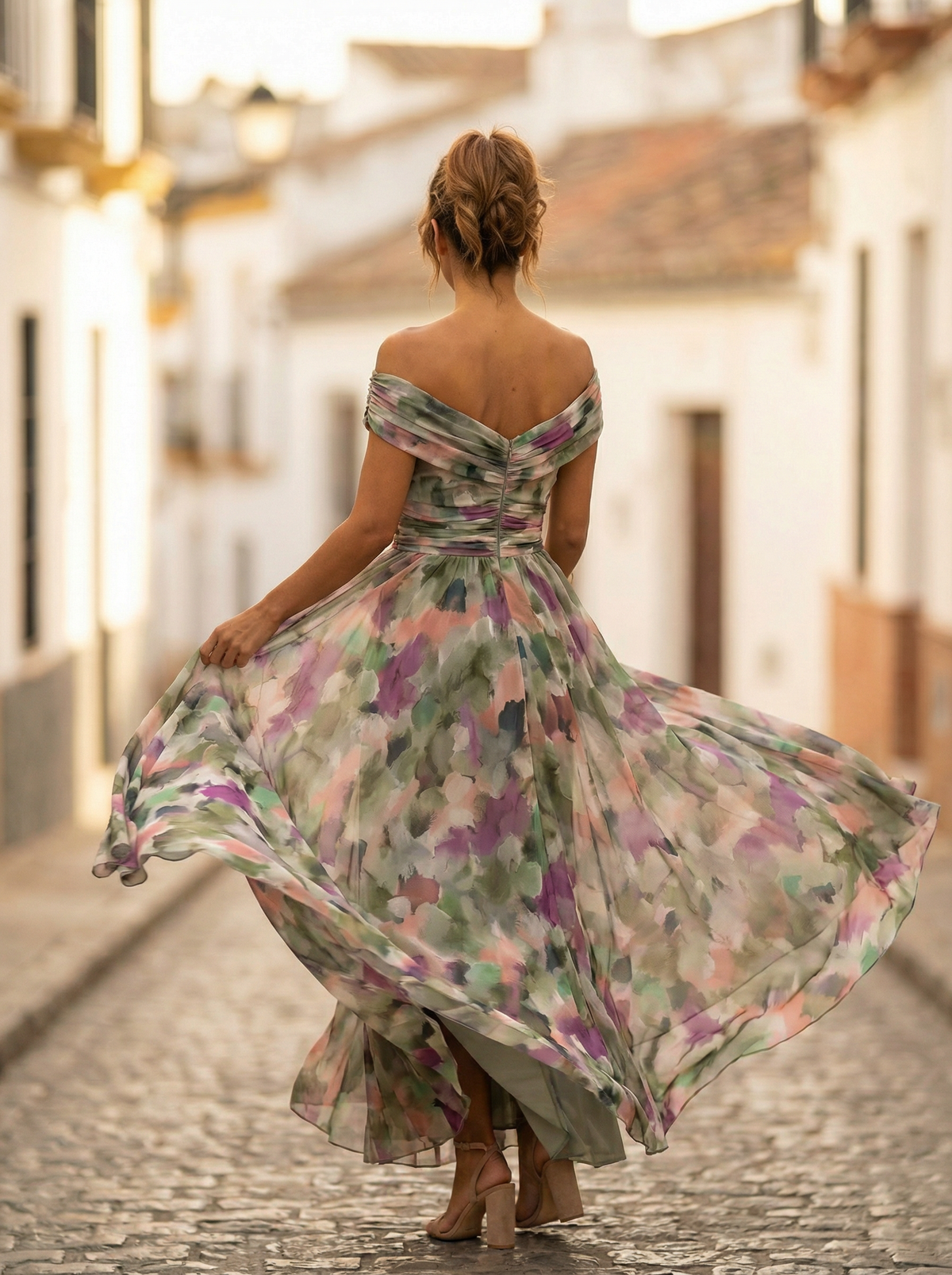Leo | Women's Off-Shoulder Maxi Dress with V-Neck