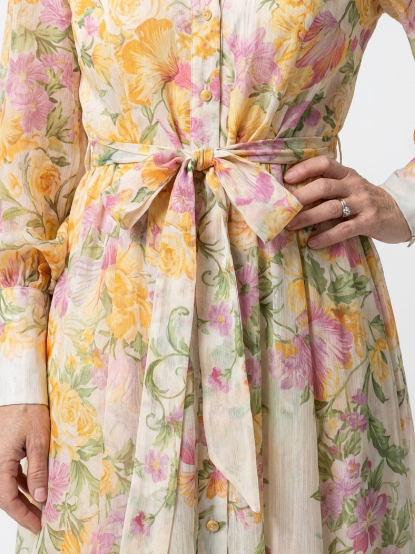 Cressida | Women's Floral Sheer Long Sleeve Maxi Dress