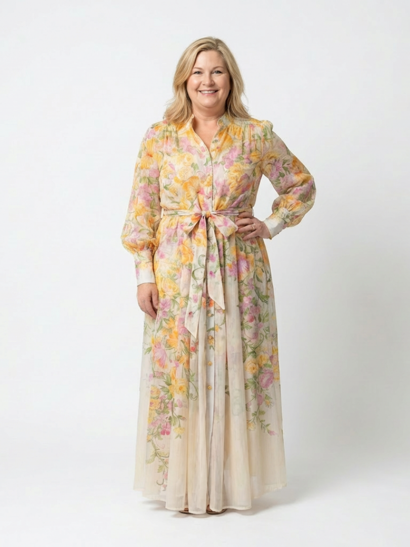 Cressida | Women's Floral Sheer Long Sleeve Maxi Dress