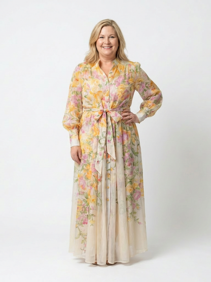 Cressida | Women's Floral Sheer Long Sleeve Maxi Dress