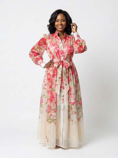 Cressida | Women's Floral Sheer Long Sleeve Maxi Dress