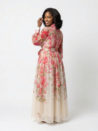 Cressida | Women's Floral Sheer Long Sleeve Maxi Dress