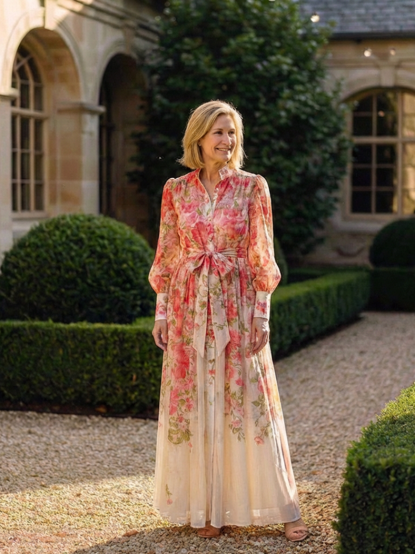 Cressida | Women's Floral Sheer Long Sleeve Maxi Dress