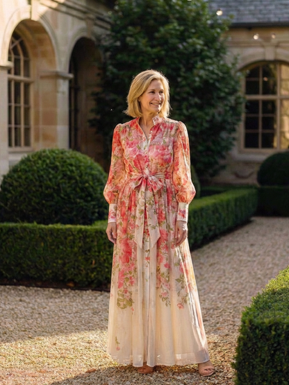 Cressida | Women's Floral Sheer Long Sleeve Maxi Dress