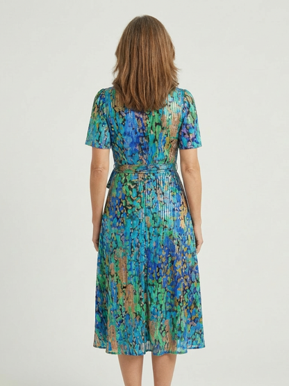 Zafrina | Women's Abstract Pattern Midi Dress