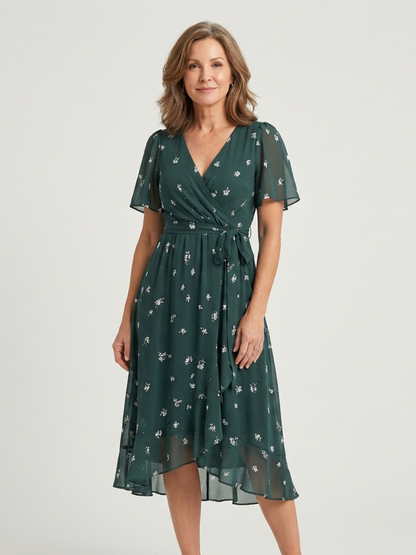Zafrina | Women's Abstract Pattern Midi Dress
