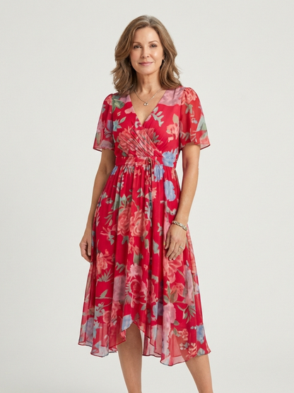 Zafrina | Women's Abstract Pattern Midi Dress