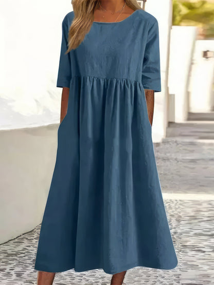 Maikee | Women's Dress with Round Neckline and Pockets