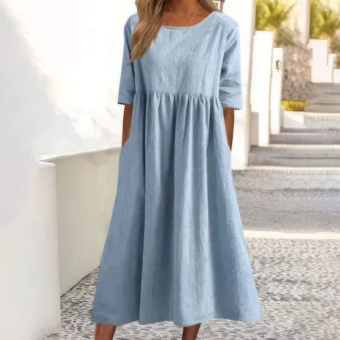 Maikee | Women's Dress with Round Neckline and Pockets