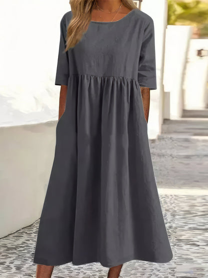 Maikee | Women's Dress with Round Neckline and Pockets
