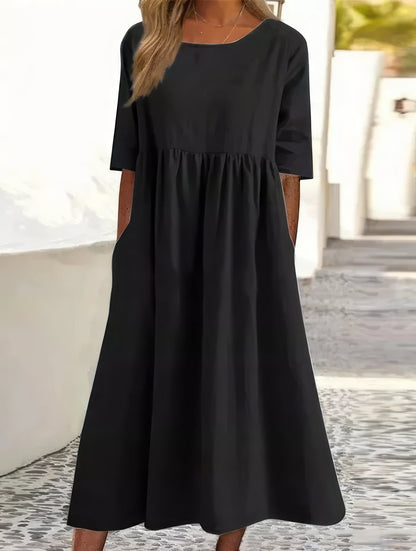 Maikee | Women's Dress with Round Neckline and Pockets