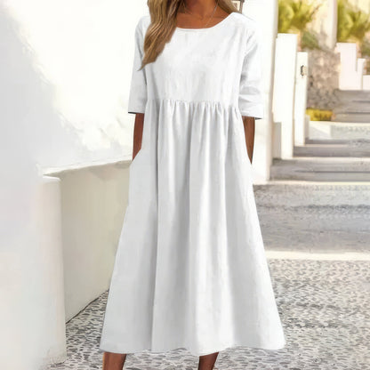 Maikee | Women's Dress with Round Neckline and Pockets