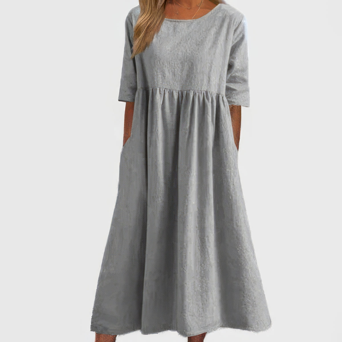 Maikee | Women's Dress with Round Neckline and Pockets