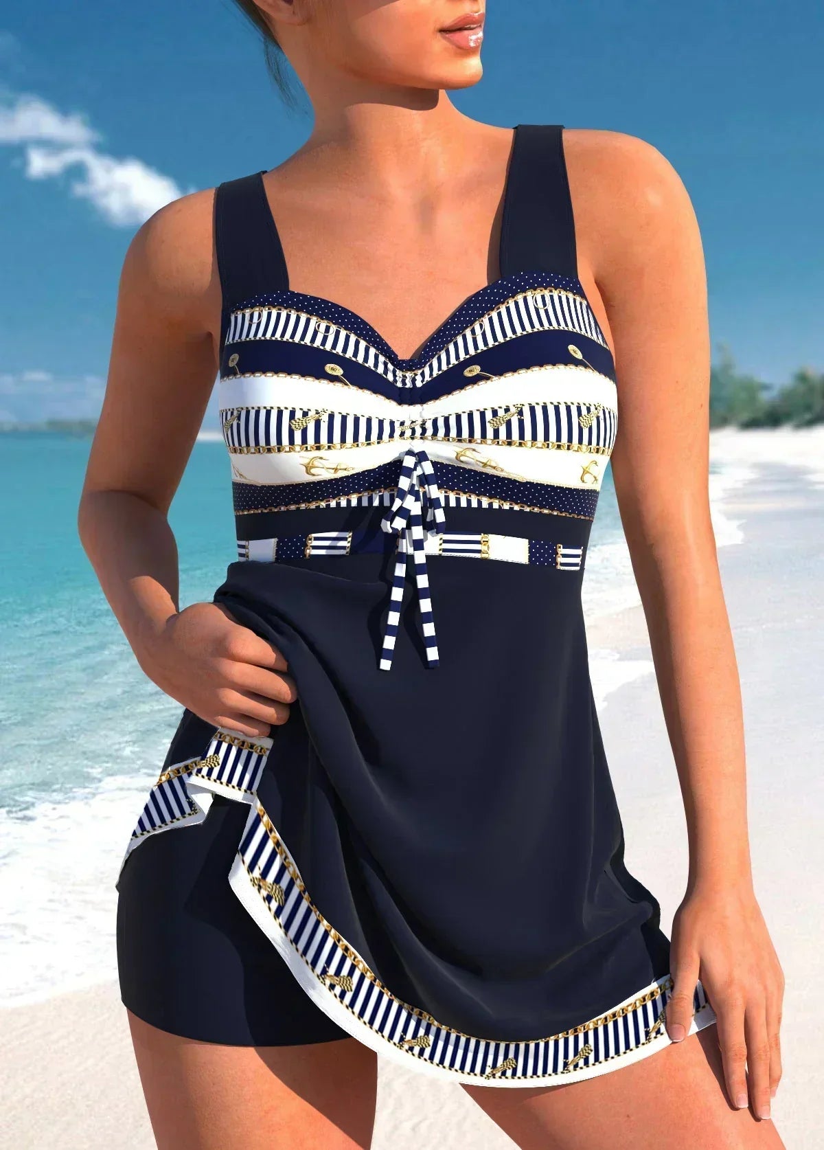 Veronica | Women's Swim Dress with Drawstring