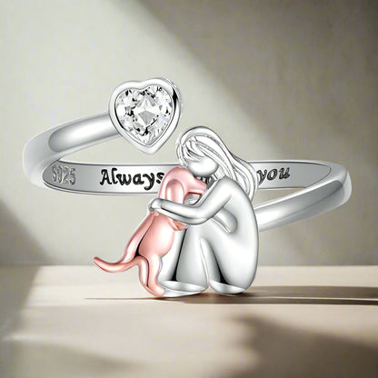 Anne Pink Dog Icon Ring